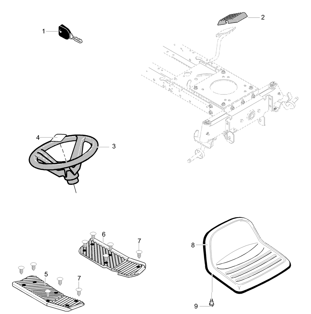 Customer Spec Diagram and Parts List for 42587X50D 2001 Briggs and Stratton Lawn Tractor